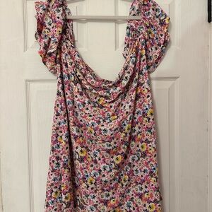Forever 21 vacation Floral Off-Shoulder Dress